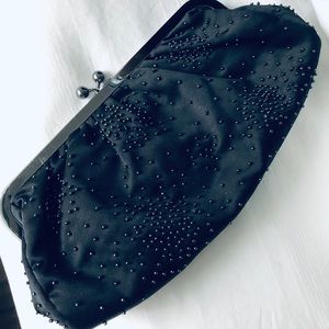 Black Beaded Clutch